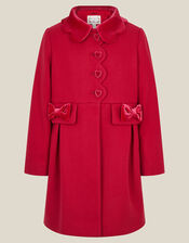 Scallop Collar Coat, Red (BURGUNDY), large