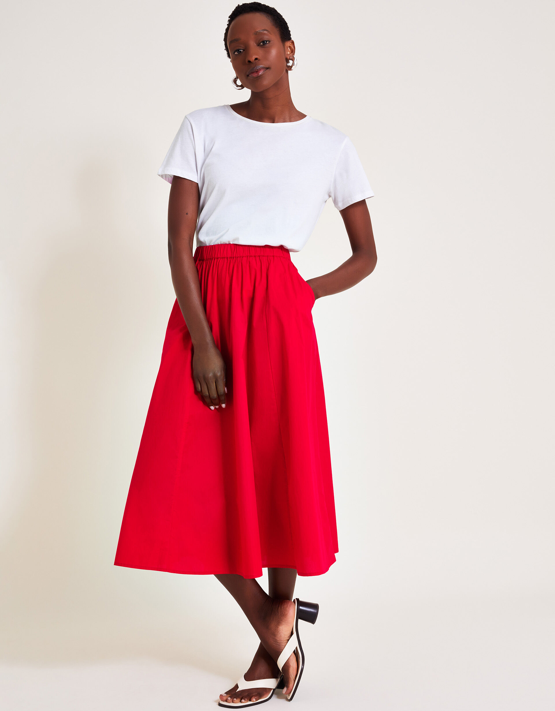 Monsoon red maxi skirt 2025