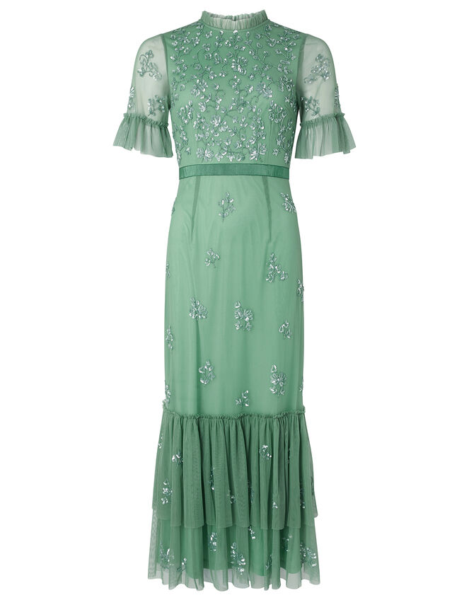 Lili Embellished Midaxi Dress, Green (GREEN), large
