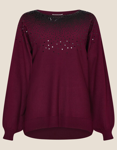 Sequin Scatter Jumper, Red (BERRY), large