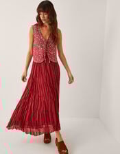 Felipa Floral Print Waistcoat, Red (RED), large