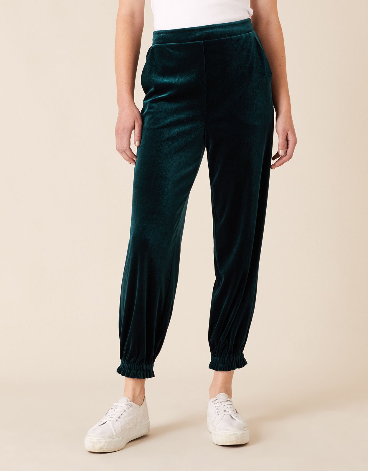 Green 2025 velvet joggers