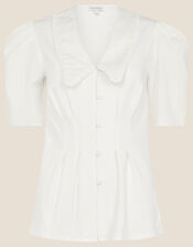 Frill Collar Shirt, Ivory (IVORY), large