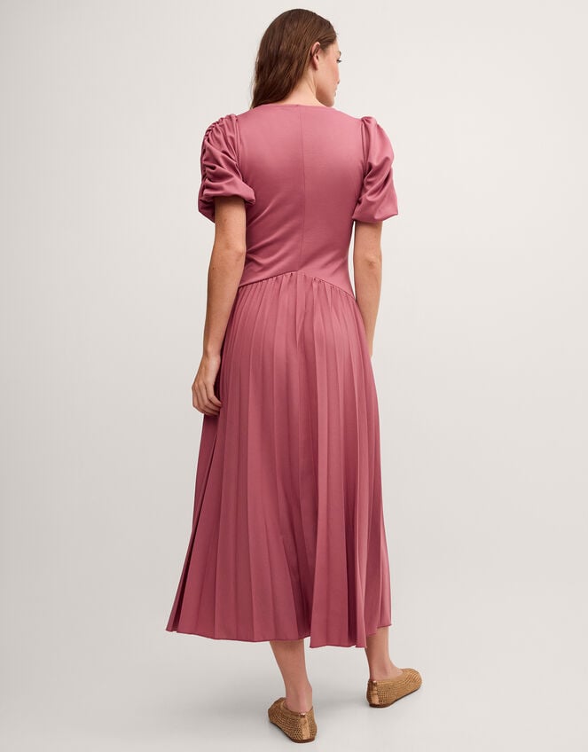 Mindy Pleated Jersey Midi Dress, Pink (PINK), large