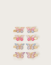 8-Pack Rainbow Butterfly Hair Clips, , large