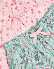 2-Pack Floral Jersey Long Pyjamas, Green (GREEN), large