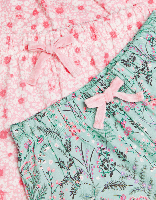 2-Pack Floral Jersey Long Pyjamas, Green (GREEN), large