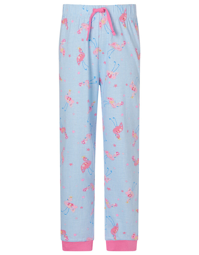 Flamingo Pyjama Set in Cotton Jersey, Ivory (IVORY), large