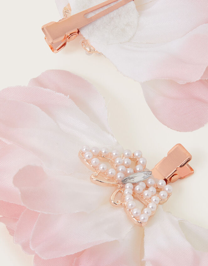 Ombre Fancy Flower Hair Clips Set of Two, , large