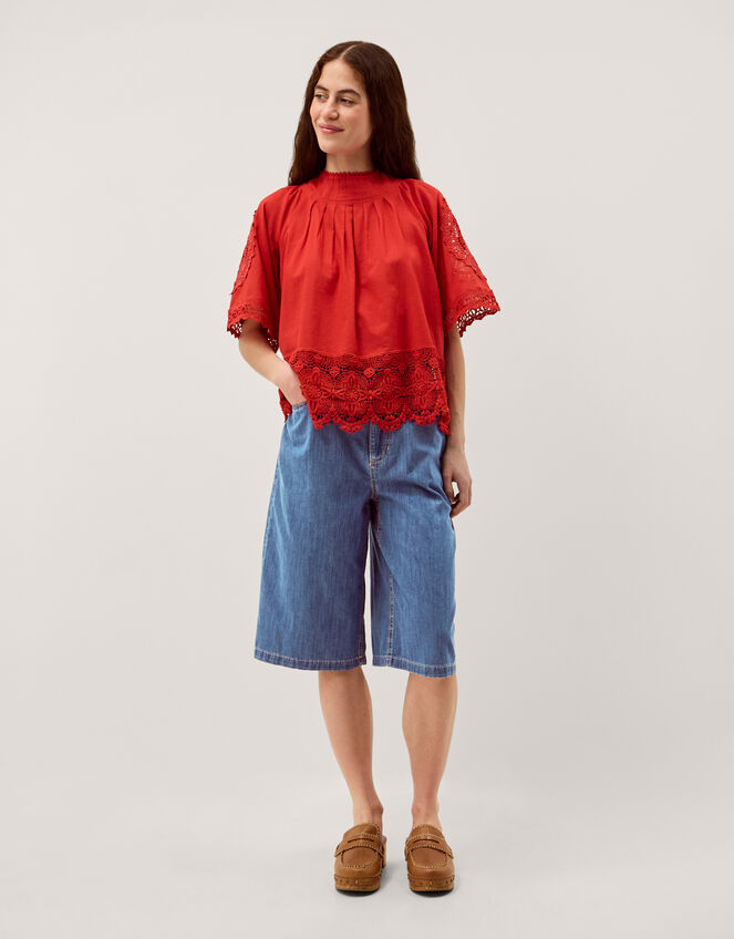 Raye Longline Denim Shorts Blue