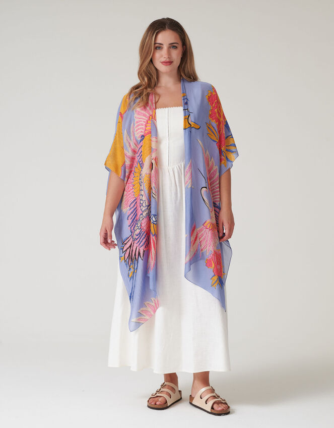 One Hundred Stars Crane Print Throwover Jacket, , large