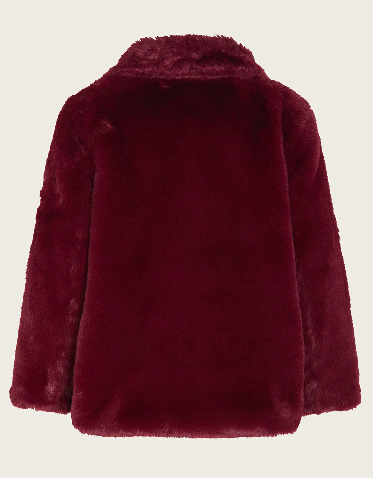 Burgundy faux cheap fur jacket