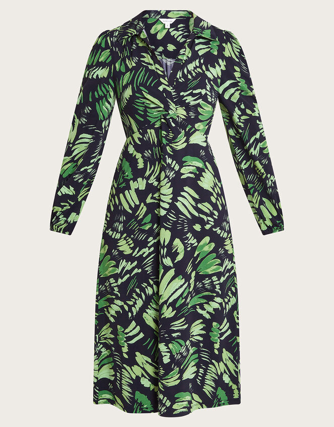 Ophelia Print Midi Dress, Green (GREEN), large