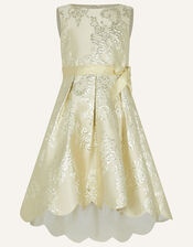 Amira Jacquard Dress, Gold (GOLD), large
