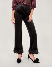 Raegan Feather Trousers, Black (BLACK), large