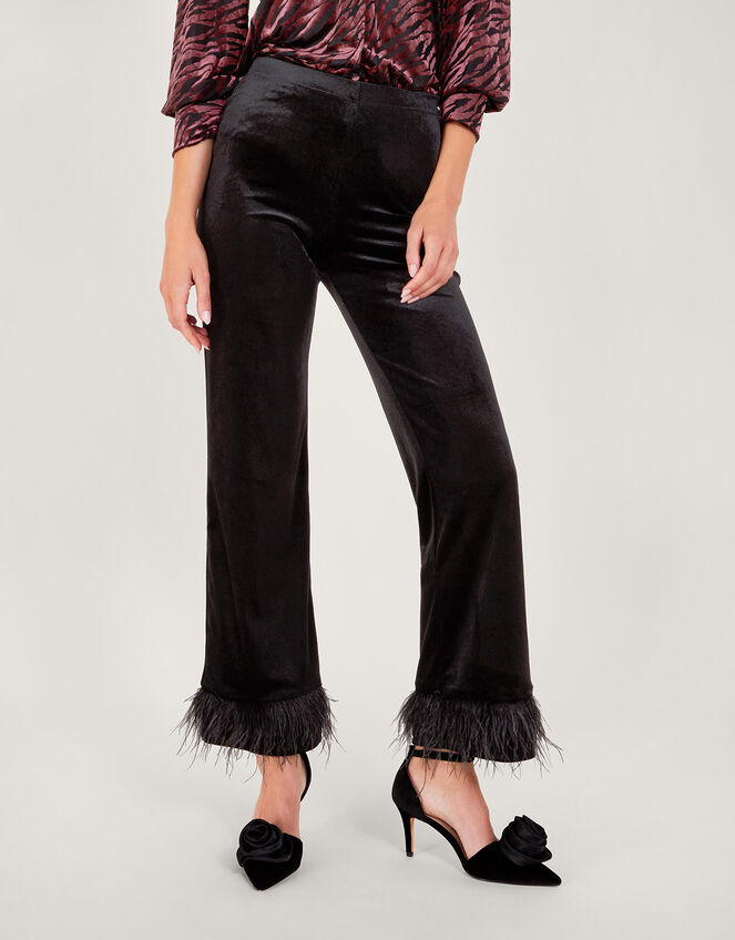 Raegan Feather Trousers, Black (BLACK), large
