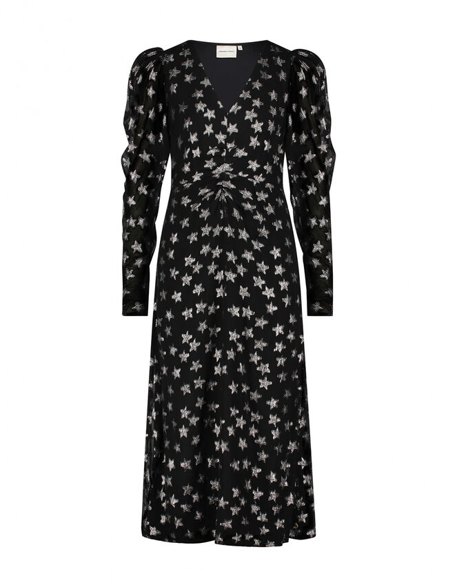 Fabienne Chapot Metallic Star Print Maxi Dress, Black (BLACK), large