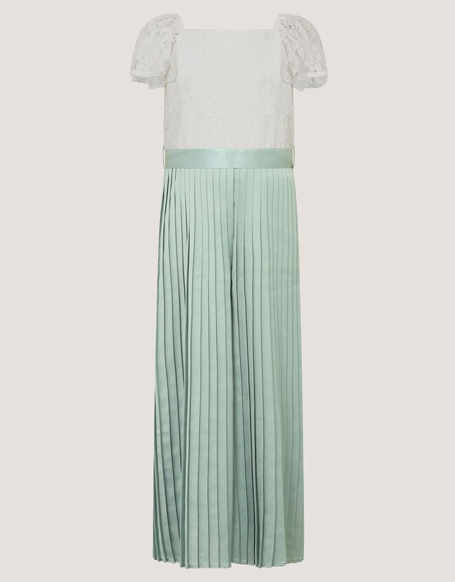 Lace Pleated Jumpsuit, Green (SAGE), large