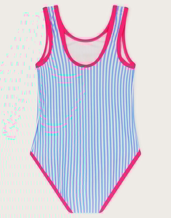 Unicorn Stripe Print Swimsuit, Blue (BLUE), large