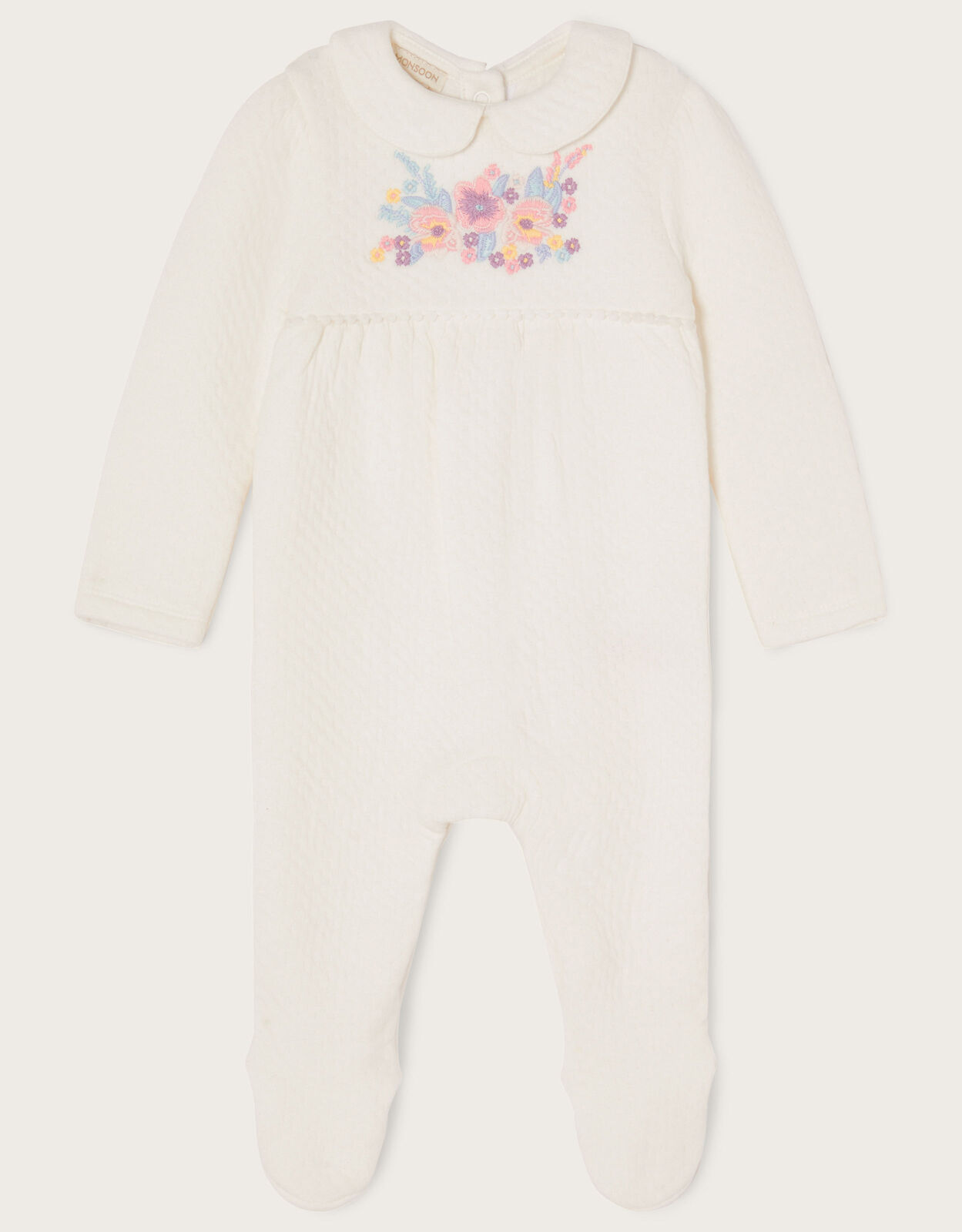 Mamas & Papas Baby Girls Floral Frill Sleeve Romper 