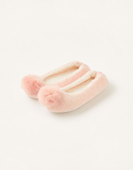 Fluffy Pom-Pom Ballerina Slippers Pink, Pink (PINK), large