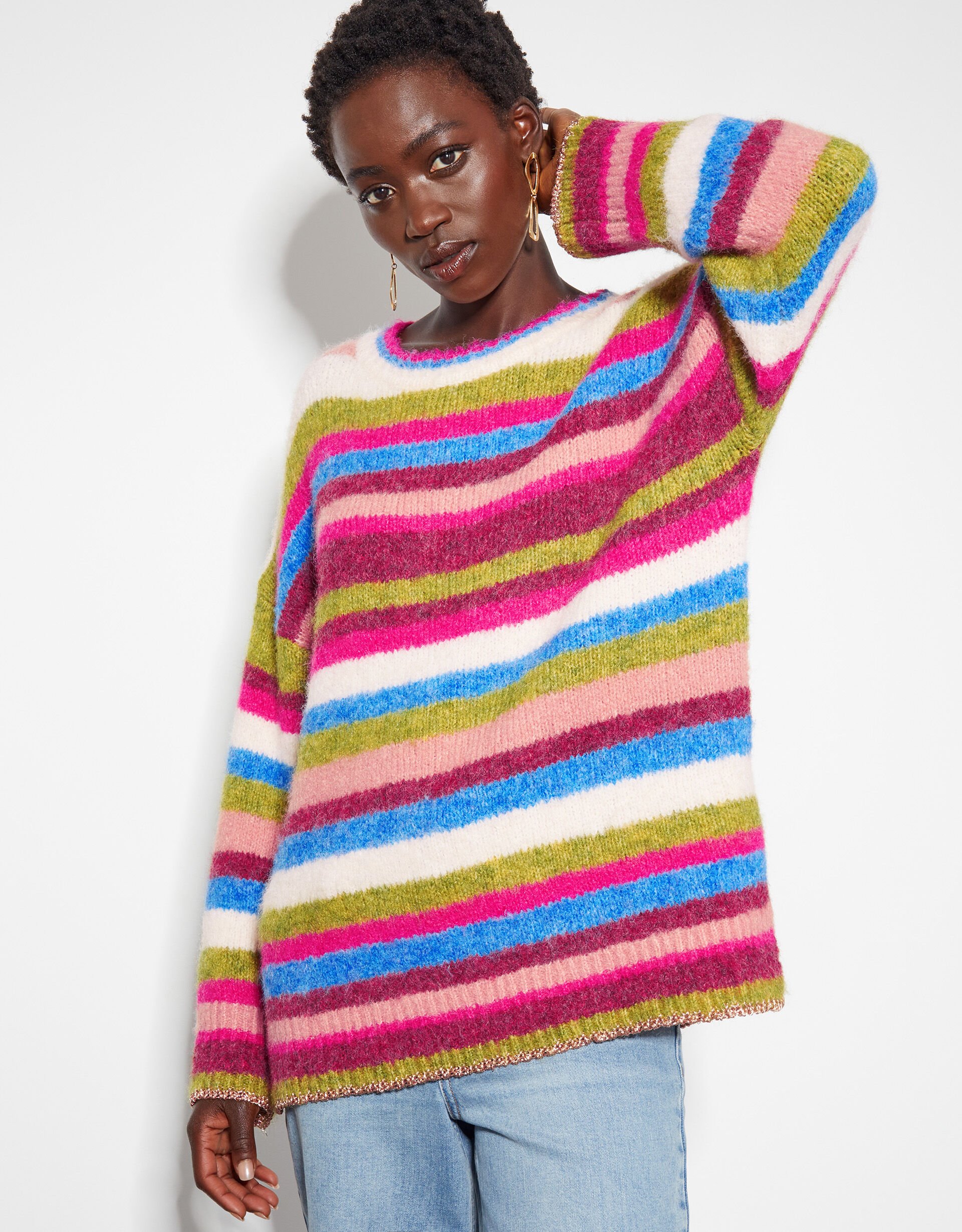 Ladies striped jumpers outlet