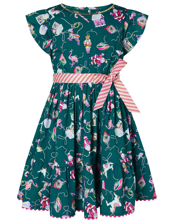 XMAS Bauble Print Dress, Green (GREEN), large