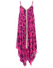 Sequin Embroidered Tie-Dye Dress, Purple (PURPLE), large