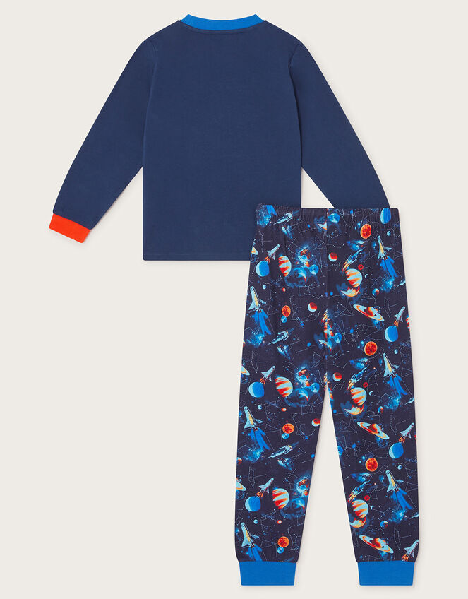 Glow In The Dark Space Pyjamas , Blue (NAVY), large
