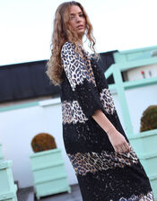 Crās Elina Leopard Print Lace Midi Dress, Leopard (LEOPARD), large