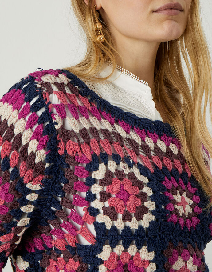 Navy Hand Crochet Jumper Black Jumpers Monsoon UK.