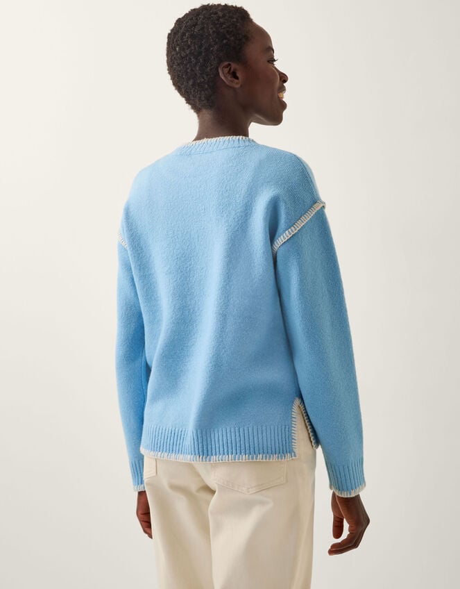 Shayla Whipstitch Jumper, Blue (BLUE), large