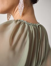 Mona Angel Sleeve Maxi Dress, Green (SAGE), large