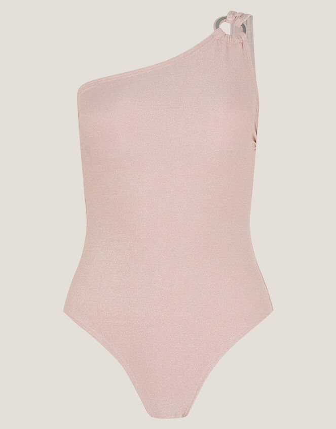 Kimi Glitter One-Shoulder Swimsuit, Gold (GOLD), large