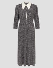 Arielle Floral Print Jersey Midi Dress, Black (BLACK), large