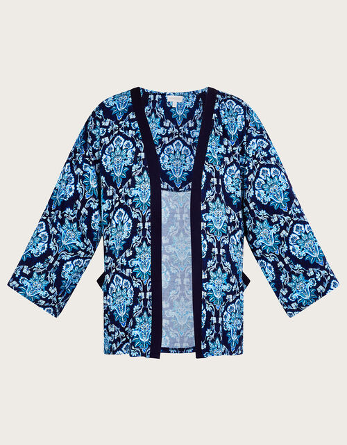 Printed Kimono, Blue (BLUE), large