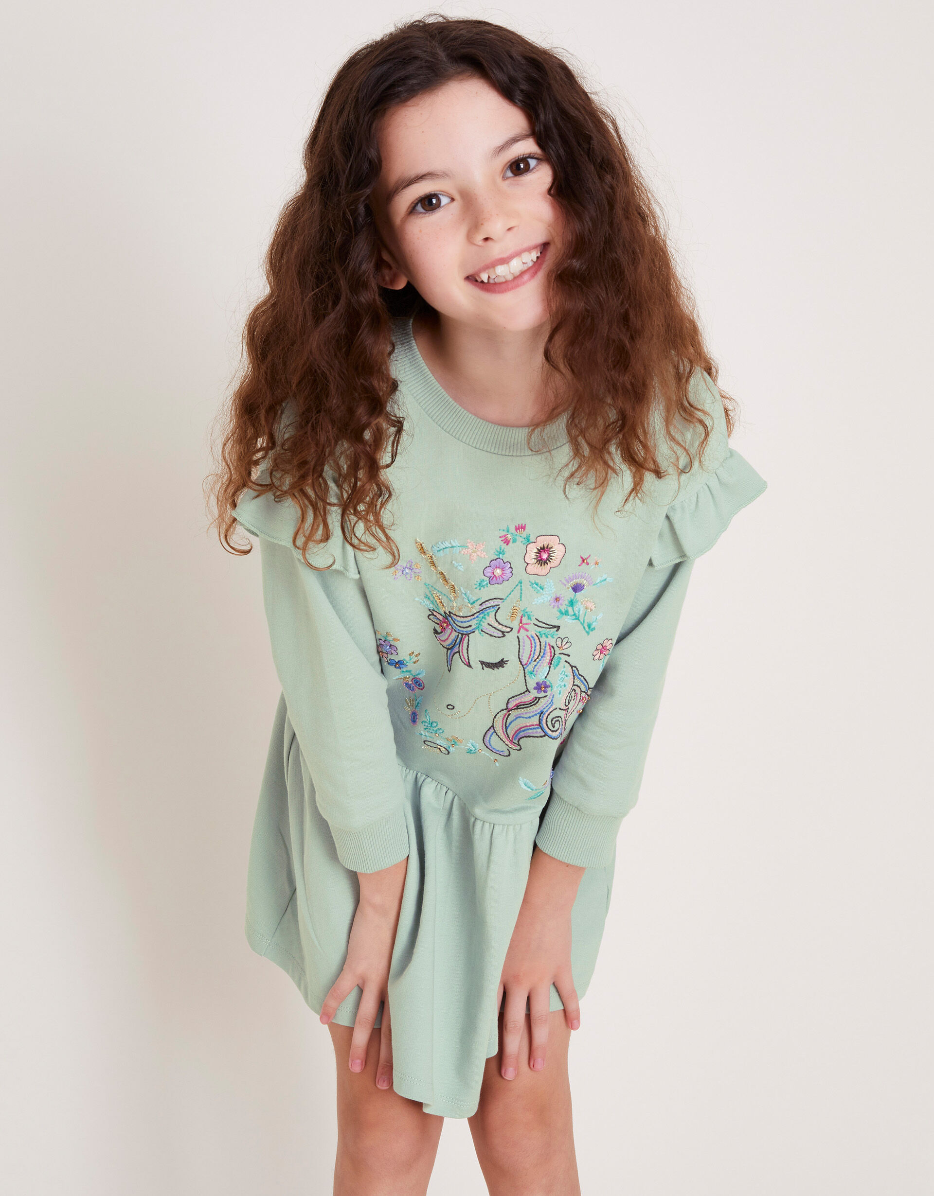 Unicorn Sweater Dress Green Girls Dresses Monsoon UK