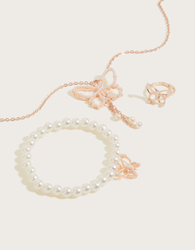 Pearly Butterfly Jewellery Set, , large