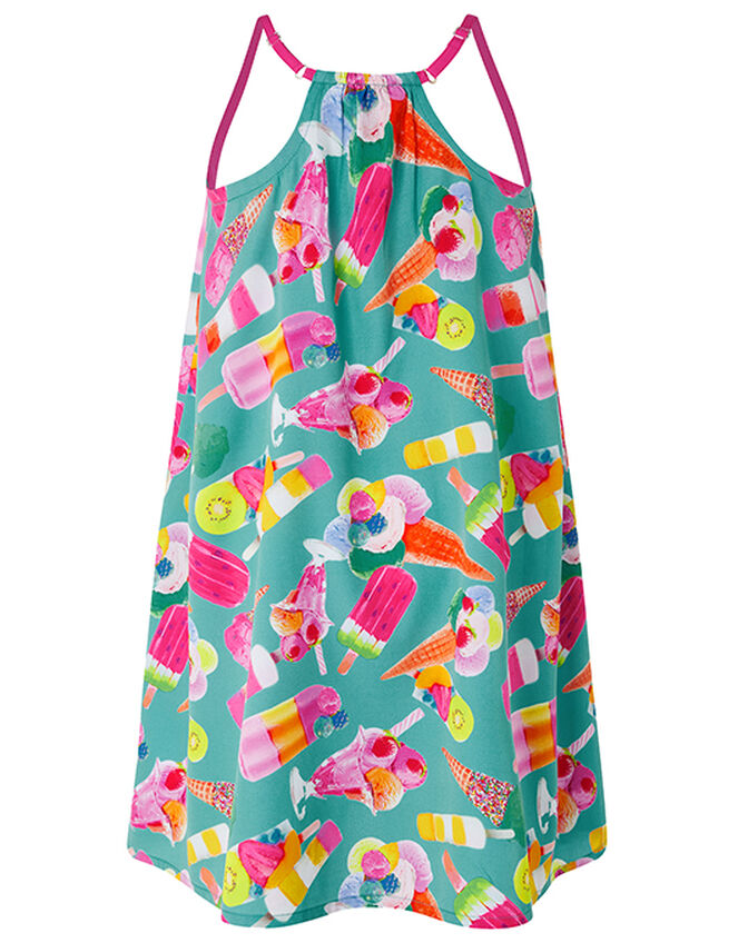 Erica Ice Lolly Satin Dress in Recycled Polyester, Green (GREEN), large