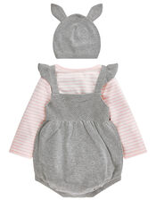 Newborn Callie Knitted Romper Set, Grey (GREY), large