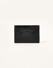 Croc Effect Leather Cardholder, , large