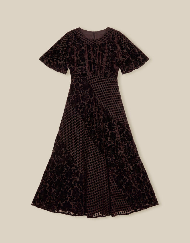 Adeline Devor&eacute; Polka Dot Maxi Dress, Brown (CHOCOLATE), large