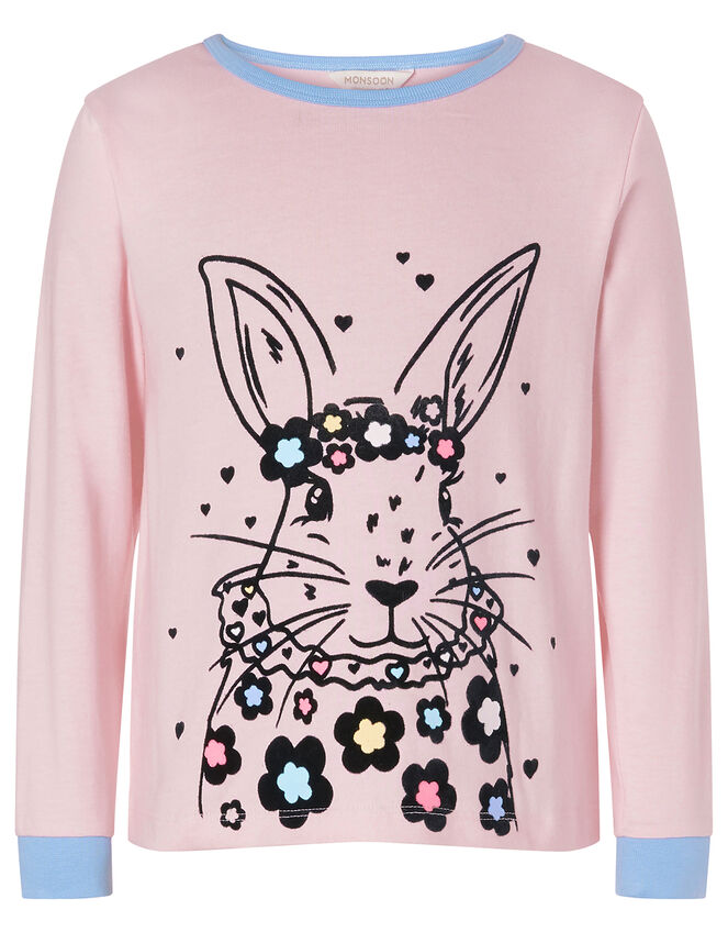 Bunny Pyjama Set in Cotton Jersey, Pink (PINK), large