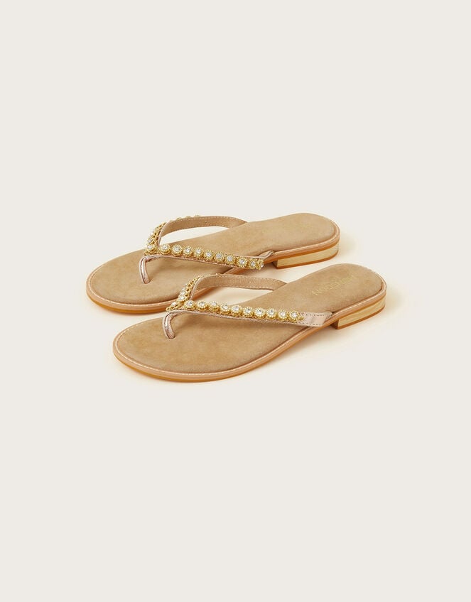 Easy Toe Post Sandals Gold | Women's Shoes | Monsoon UK.