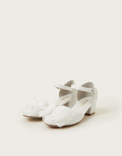 Bow Lace Two-Part Heels, Ivory (IVORY), large
