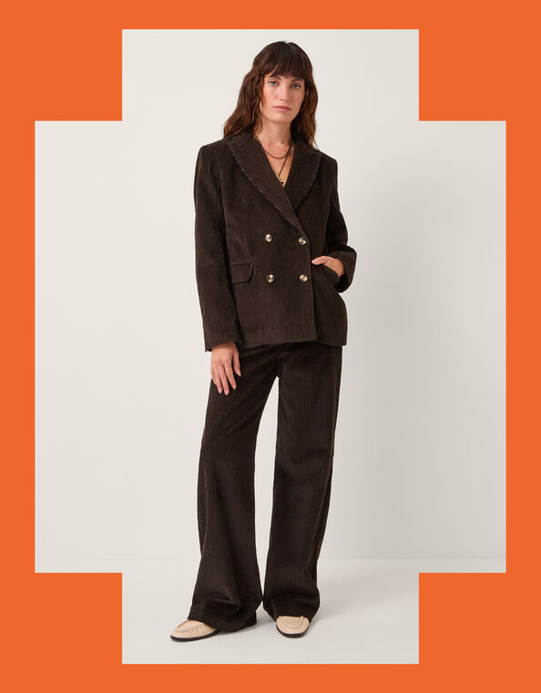 Moliin Alice Corduroy Double Breasted Blazer, Brown (BROWN), large