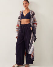 Ava Zigzag Stripe Beach Cover-Up, Natural (NEUTRAL), large