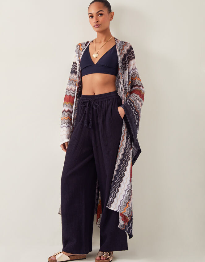 Ava Zigzag Stripe Beach Cover-Up, Natural (NEUTRAL), large