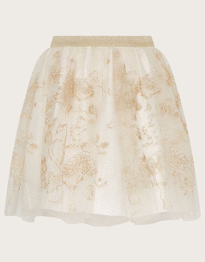 Land of Wonder Embroidered Skirt , Gold (GOLD), large