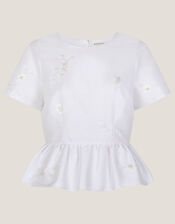 Eliza Floral Embellished Wedding Top, Ivory (IVORY), large